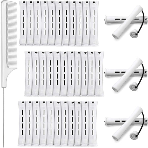 WILLBOND 36 Pieces Cold Wave Rod Hair Perm Rods with Steel Rat Tail Comb for Hairdressing Styling