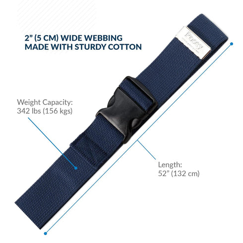 TIDI Posey Quick-Release Gait Belt - Navy Blue, 52”, Medical Supplies for Nurses, Physical Therapy & Home Care (6528Q)