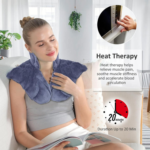 Microwavable Relief Expert Shoulder Neck Heating Pad, Neck Wrap for Pain Relief, Soothing Muscle Pain, Stress & Tension
