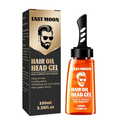 Men Hair Styling Gel with Comb, 2 in 1 Wax Gel for Long Lasting Fluffy Hair, 100ml