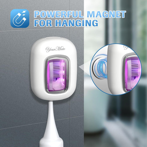 YourMate Rechargerable UVC Toothbrush Sanitizer Case Pro Compatible with Electric Toothbrush Heads/Regular Toothbrushes