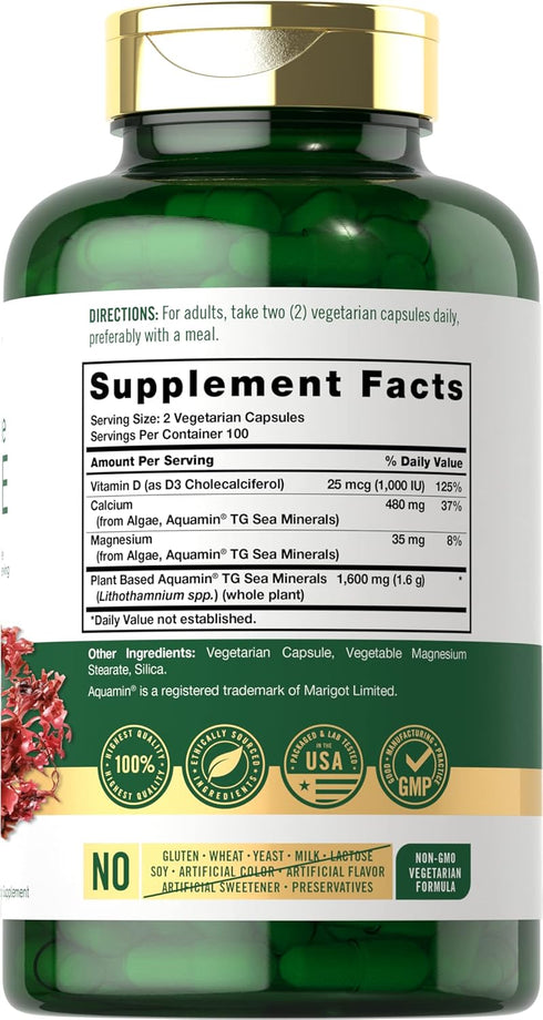 Carlyle Red Marine Algae 1600mg | 200 Capsules | Vegetarian Supplement | Non-GMO, Gluten Free