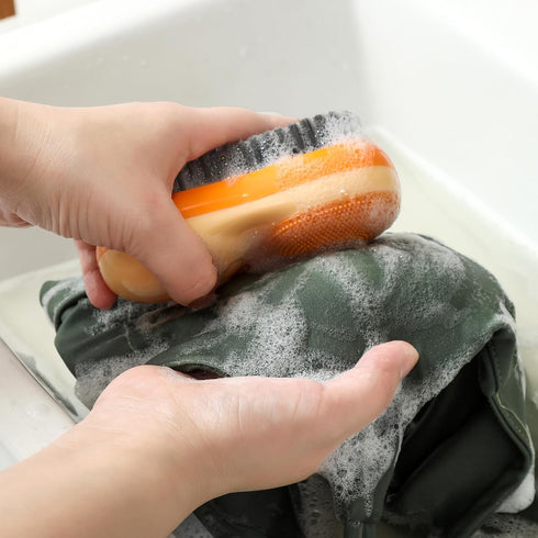 Laundry Stain Brush 2 Pack, Two-Side Soft Bristle Scrub Brush for Stain Removal, Silicone Household Washing Brush