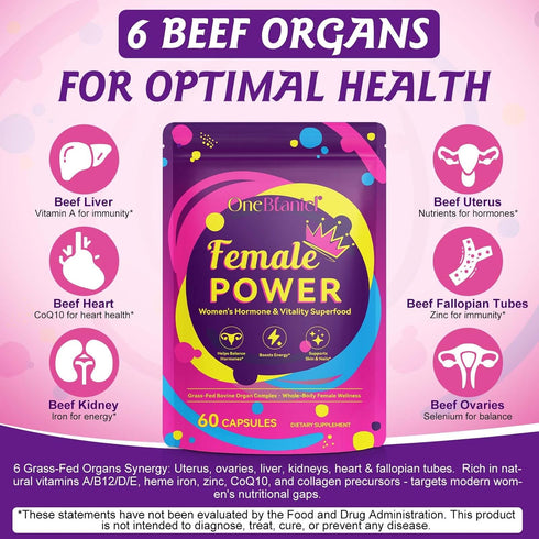 Immunity, B12, 60 (1) newseel Beef Organ Supplement for Women, Natural Grass Fed Beef Liver Capsules,Supports Feminine