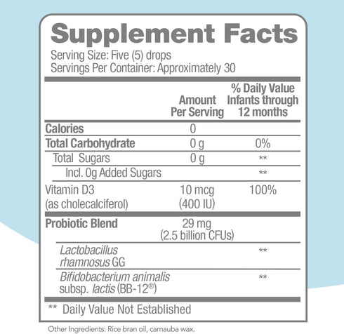 Culturelle Baby Probiotic Drops + Vitamin D, Immune & Digestive Health Support for Babies 0-12 Months, 30 Day Supply