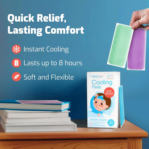 20 Pack Cooling Patches for Kids, Minty Cool Fever Stickers, Baby Cooling Pad, Hot Weather Forehead Cooling Patch,