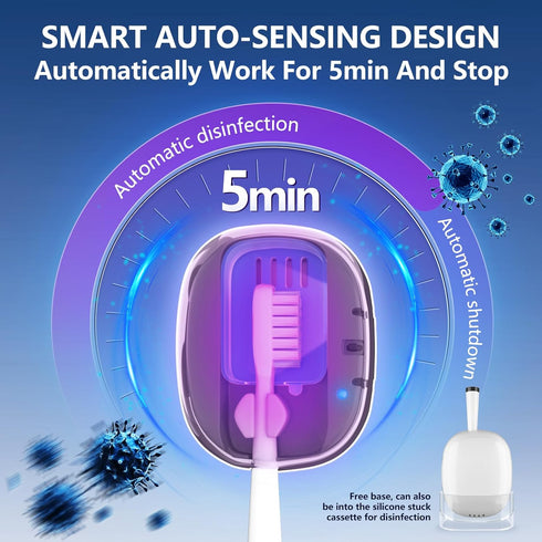 Toothbrush Covers Case San itizer and Holder with Light,Toothbrush Covers with Holder, Rechargeable Portable Toothbrush