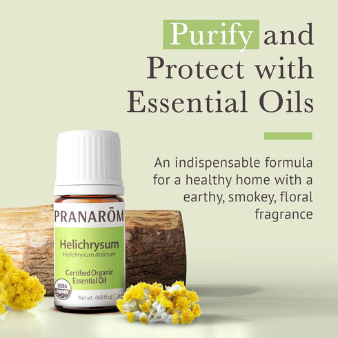 Pranarom USDA Organic Helichrysum Essential Oil (2ml), 100% Pure for Skincare, Aromatherapy & Wellness