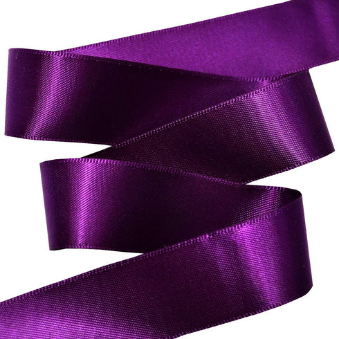 Morex Ribbon Double Face Satin Ribbon 7/8" X 50 YD Plum for Gift Wrapping, Birthday Cards, Crafts