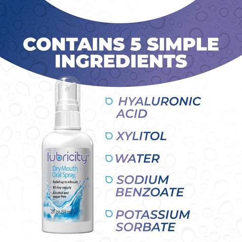 Lubricity Dry Mouth Oral Spray for Symptomatic Relief, Flavorless - 2 oz, 30 Day Supply