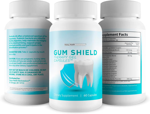 Gum Shield Therapy Gel Capsules, Our Best Oral Probiotics for Teeth and Gums, Dental Probiotics for Bad Breath
