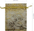 100pcs Sheer Organza Favor Bags, Rattan Print Gift Bags for Wedding Baby Shower, 3x4 inch, Gold