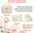 3Pcs Floral Quilted Makeup Bag Set, Aesthetic Large Capacity Travel Bags