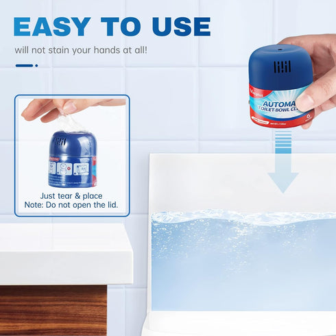 Vacplus Toilet Bowl Cleaners - 3 Pack Automatic Long-Lasting Cleaner Tablets in Bottles for Easy Toilet Cleaning