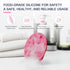 Silicone Body Scrubber, Gentle Exfoliating Shower Bath Wash Brush for Sensitive Skin, Easy to Clean, 1 Pack, Pink