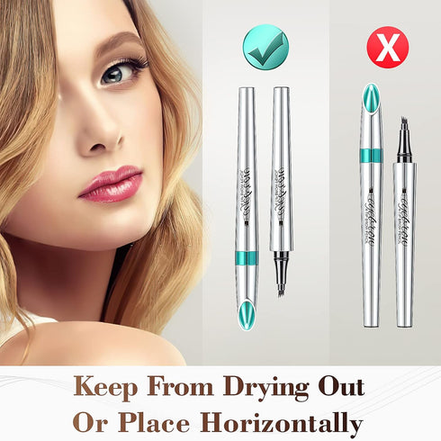 Eyebrow Microblading Pen, Long-Lasting Waterproof Natural Eyebrow Hair, Light Brown