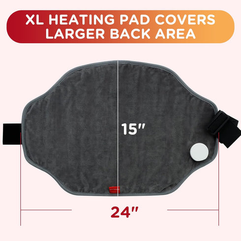 Upgraded Heating Pad for Back Pain Relief, Comfytemp Large Electric Heat Pad for Cramps, XL Heated Belt