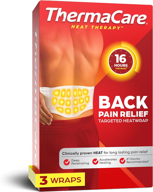 ThermaCare Advanced Back & Hip HeatWraps - Long-Lasting, Disposable Heat Therapy for