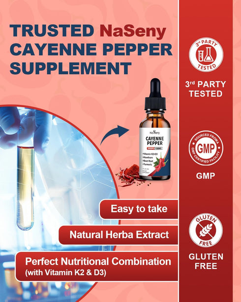 k2 d3, Cayenne Pepper Drops, Organic Cayenne Pepper with Hawthorn, Beet Root, Vitamin Turmeric, Panax Ginseng