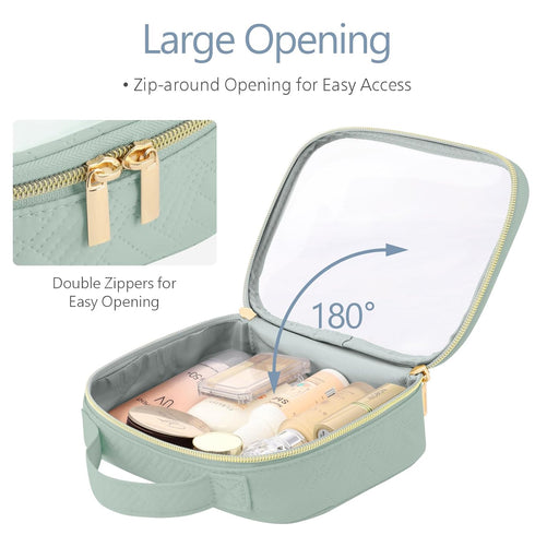 PACKISM TSA Approved Toiletry Bag, Clear Makeup Bags with Handle, Laurel Green, Quart-sized Travel Essentials