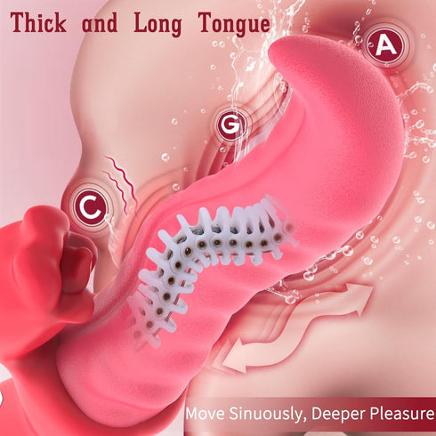 MoonSoil 10 Tongue Vibrator Sex Toys for Women, Thrusting Undulating Vibrators Dildo with Thrustion Wiggling