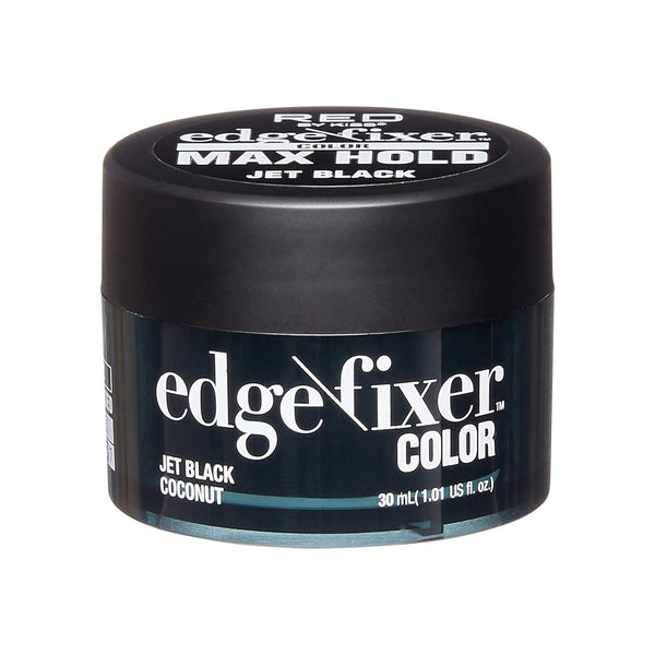 Red by Kiss Color Edge Fixer 24HR Max Hold Pomade for Fly Away and Edge Frizz Hair, Jet Black