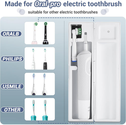 Portable Electric Toothbrush Case, Rechargeable Travel Toothbrush Cleaner Case for Most Electric and Manual Toothbrushes