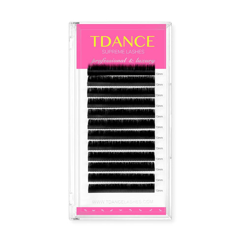 TDANCE Premium D Curl Individual Eyelash Extensions 15mm, 0.15mm Thickness, False Mink Silk, Professional Use