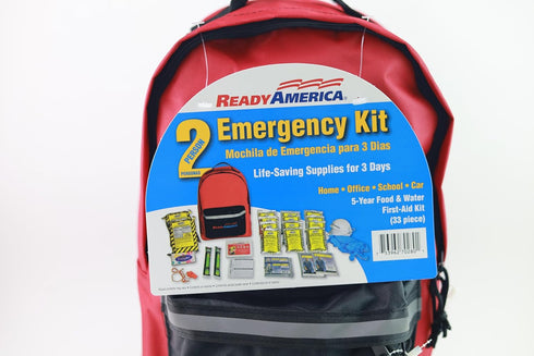 Ready America 70280 72 Hour Emergency Kit, 2-Person, 3-Day Backpack, Includes First Aid Kit