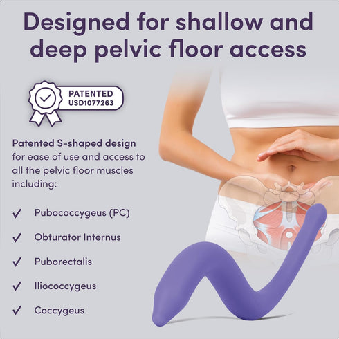 NewFlora Ergonomic S-Shaped Perineal Massage Wand for Enhanced Pelvic Wellness