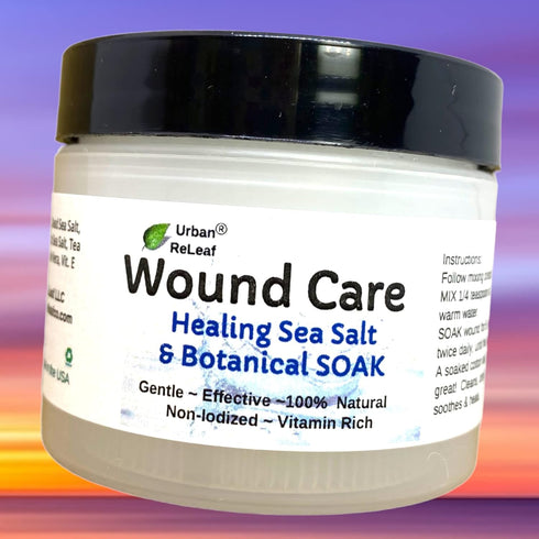 Urban ReLeaf Wound Care, Soothing Sea Salt & Botanical SOAK, Clean and Calm Wounds, 100% Natural, Vitamin Rich