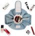 Barrel Drawstring Makeup Bag, Large Cosmetic Bag Toiletry Organizer for Women (Greyish Blue)