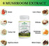 Active Hexose Correlated Compound 1500 mg Supplement - Natural 8 Mushroom Extract for Immune System & Liver Function,