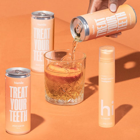 Hi by Hismile Toothpaste in Peach Iced Tea Flavor