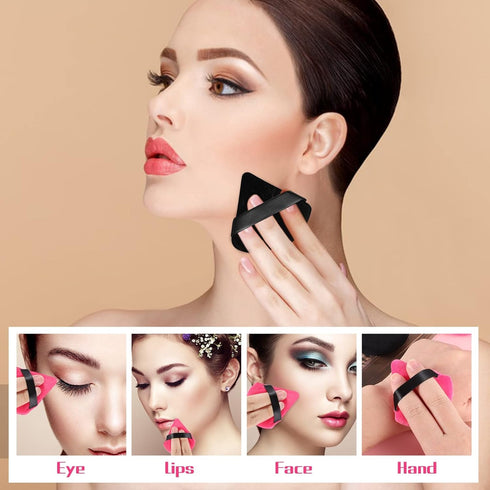 Pimoys 12 Pieces Powder Puff Soft Face Makeup Sponge, Velour Triangle for Loose Powder Cosmetic Foundation