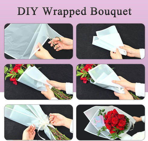 REAXYZNN 20 235 Packaging Sheets Pcs Bouquet Wrapping Paper Waterproof Floral Wrapping Paper for DIY Crafts, Florist