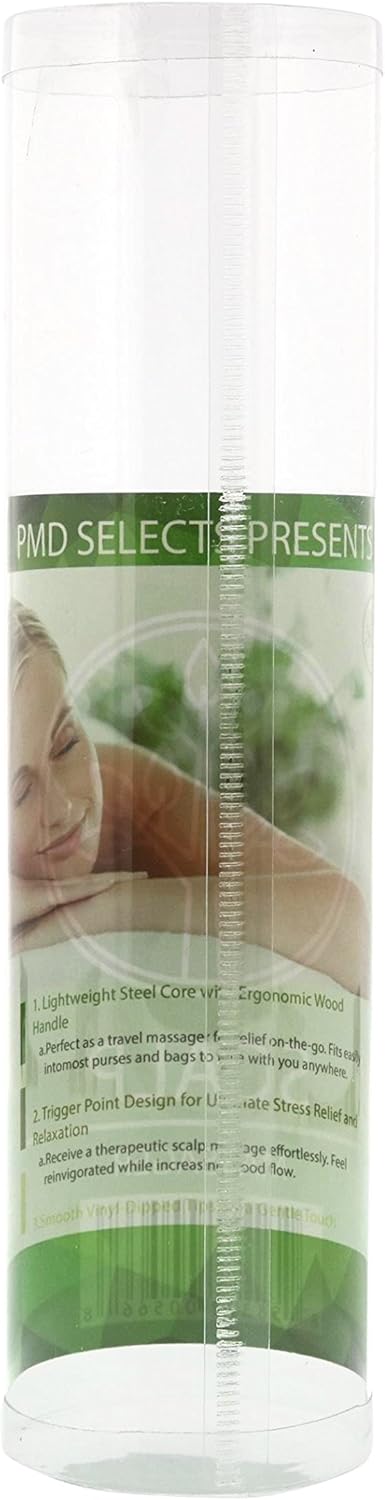Therapeutic Hand Held Head Scratcher - Steel Wire Scalp Massager with Wooden Handle