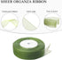 3/4 Inch Sage Green Sheer Organza Ribbon, 50 Yards Chiffon for Gift Wrapping, Father's Day, Wedding Crafts