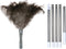Gray Ostrich Feather Duster, 71 Inch Extendable Pole for Home Cleaning