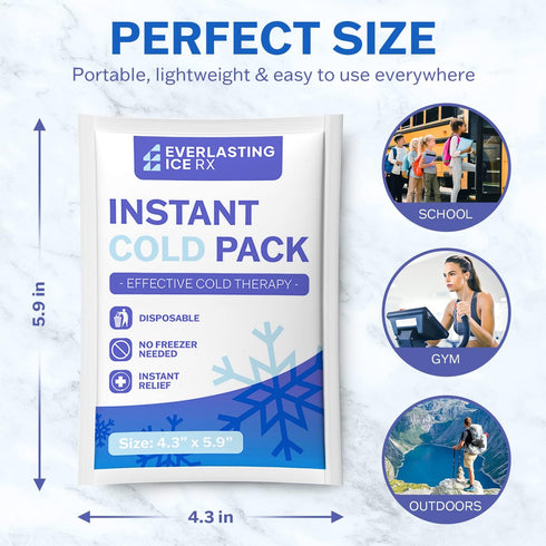 25 Pack Instant Cold Packs - Disposable Ice Packs for Injuries, Pain Relief, Swelling, Inflammation, Sprains, Toothache