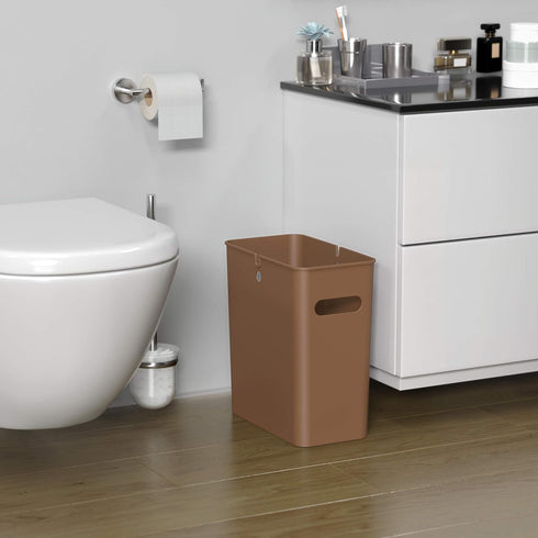 iTouchless SlimGiant 4.2 Gallon Narrow Space Trash Can and File Folder Organizer, 2-Packs, Toffee Brown
