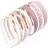 VELSCRUN 7 Pcs Headbands for Women, Fashion Pink Solid Non-Slip Hair Bands, Pearl Headband