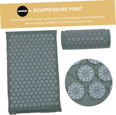 Set, Veemoon Shiatsu Acupressure Massage Mat and Pillow Non-Slip Relief Cushion with Portable Carrying Bag for Back