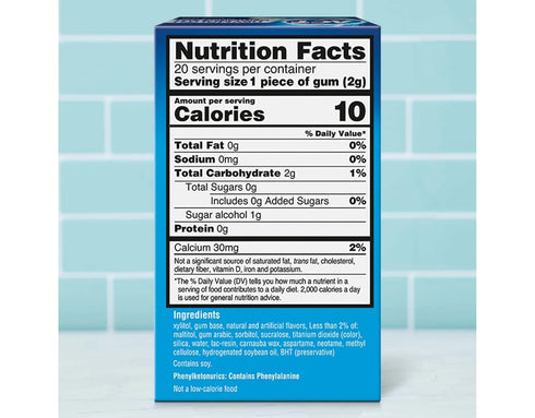 ACT Dry Mouth Moisturizing Gum, Sugar Free, Soothing Mint, 20 Count (Pack of 2)