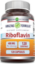 Amazing Formulas Riboflavin 400mg Dietary Supplement - 120 Capsules - Non-GMO & Gluten Free - Made in USA
