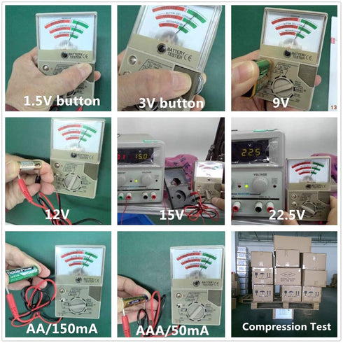Battery Tester with Meter Electric Voltage Tester for AA AAA C D N Button Cell Batteries