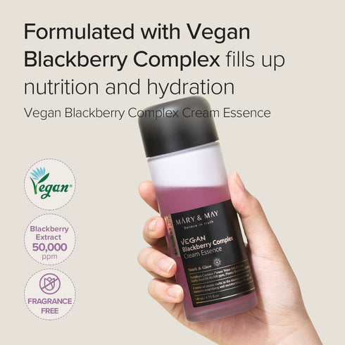 Vegan Blackberry Complex Cream Essence, 140ml - Mary&May, Hydrating, Soothing, Anti-Aging, Korean Skincare