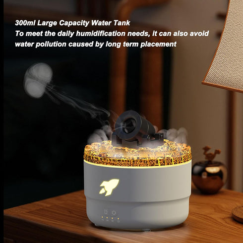 White USB Essential Oil Diffuser with LED Light and Humidifier