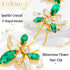 Yokawe Wedding Hair Pins, Gold Rhinestone Bridal Hairpin, Green Crystal Headpiece Hair Accessories for Women (Pack of 5)