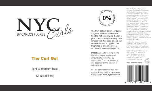 NYC Curls The Curl Gel | Flexible Light to Medium Hold with Flax Seed for Curly, Coily, & Wavy Hair